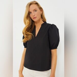 HYACINTH HOUSE Black Ruffle Leigh Blouse
